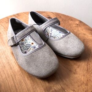 ZARA Gray Suede Leather Flats • Toddler Girl Sz 25